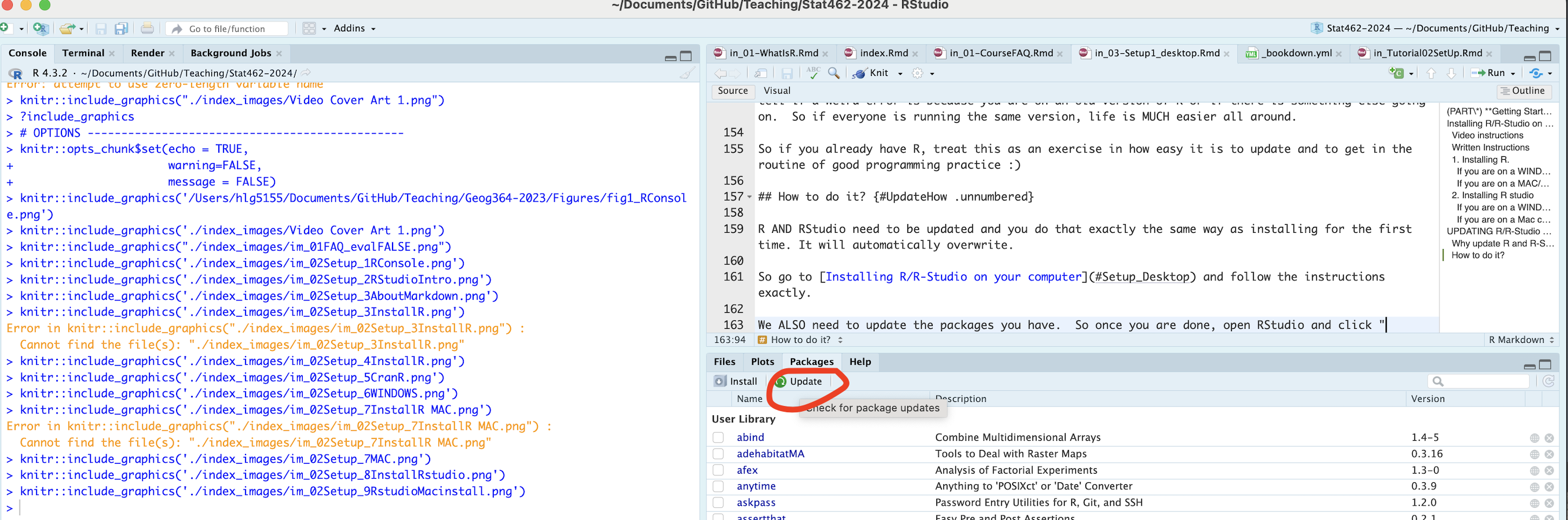 Updating R R Studio STAT462 Lab Book 2024   Im 02Setup 10UpdatePackages 