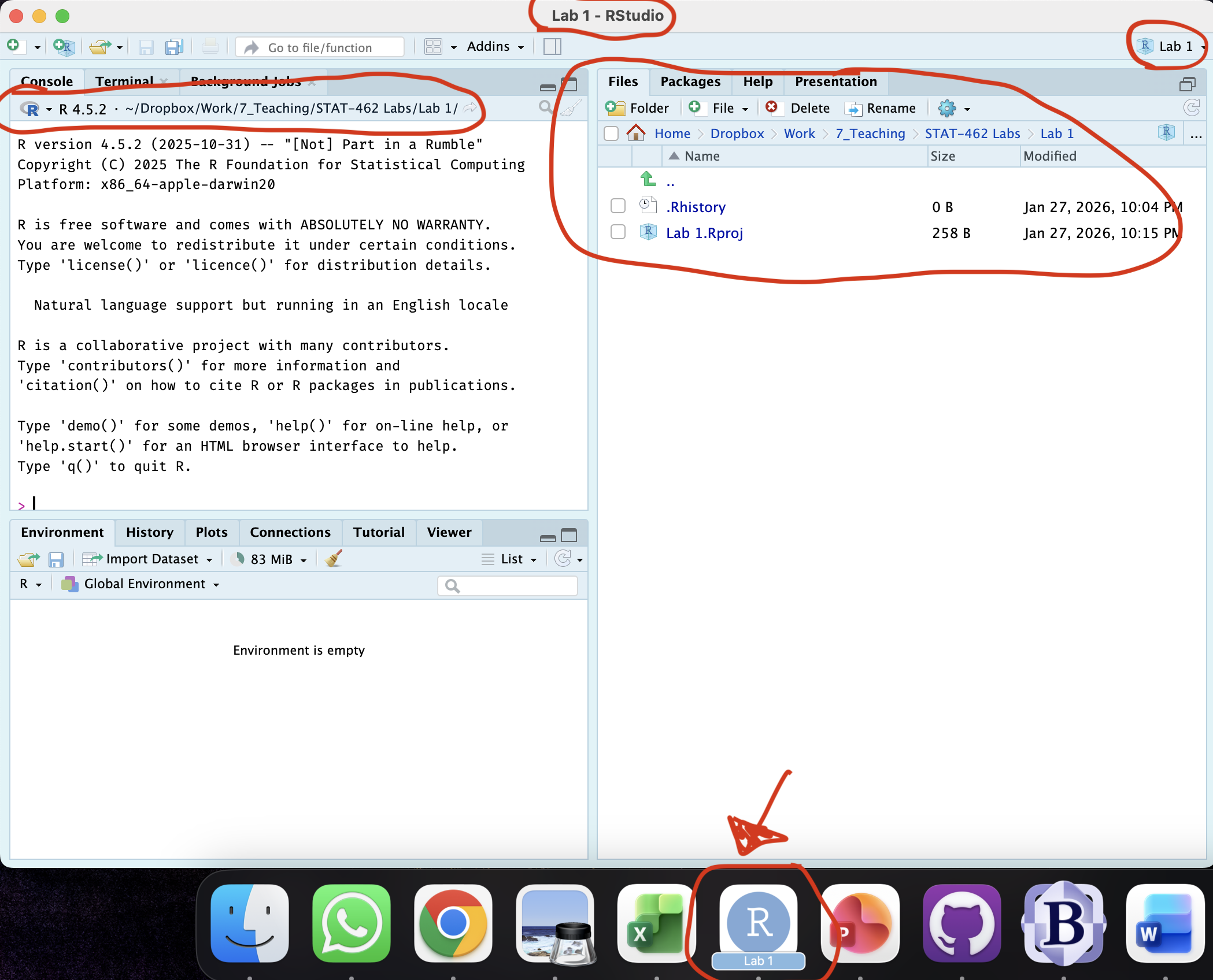 How to check you are in a project