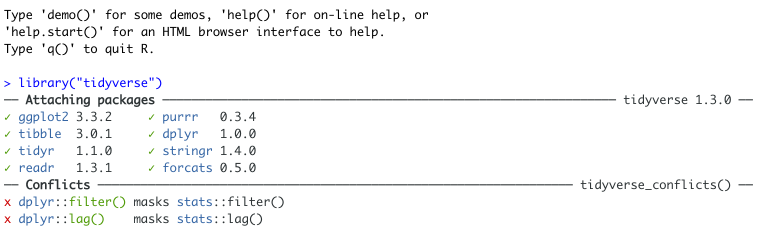 Tidyverse install messages